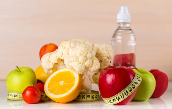 Apples, oranges, fruit, tomatoes, orange, apples, tomatoes, meter