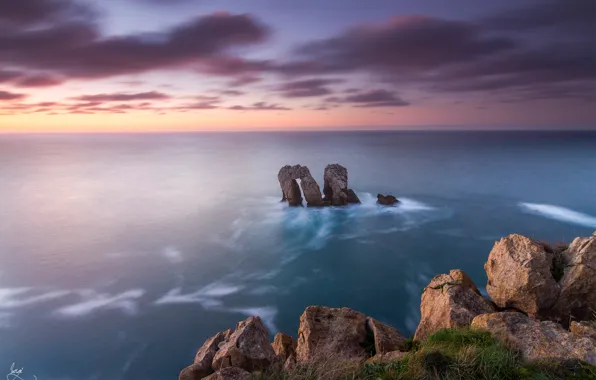 Rocks, excerpt, Spain, province, The Bay of Biscay, Cantabria