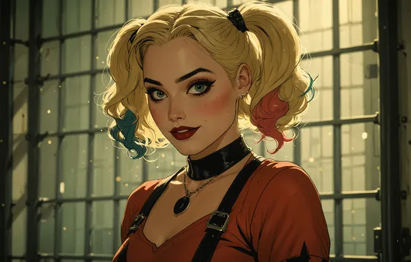 Comic, Harley Quinn, comic book stylization