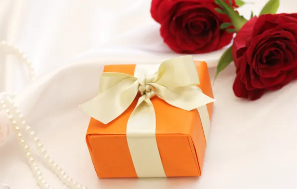 Gift, roses, Holiday