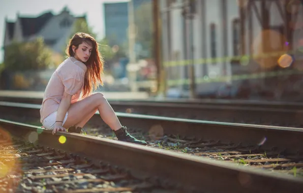 Picture Girl, Julia, Model, Hair, Sitting, Tracks