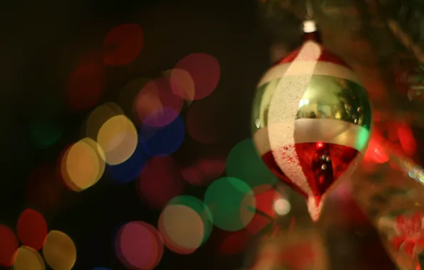Picture glass, mood, holiday, toy, lights, tree, year, new