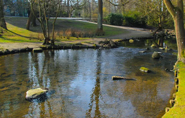 River, water, brook, park