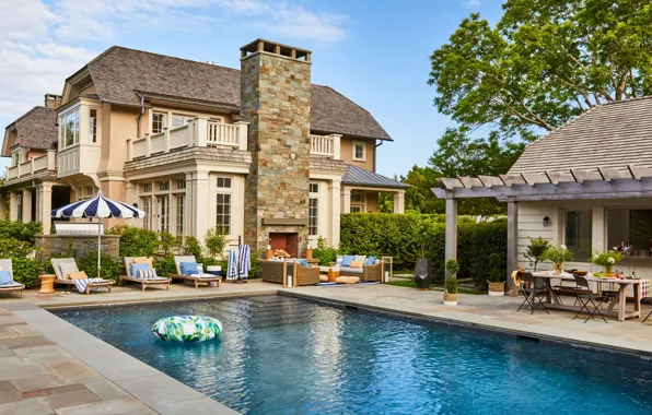 Design, style, Villa, England, pool, architecture, mansion, terrace