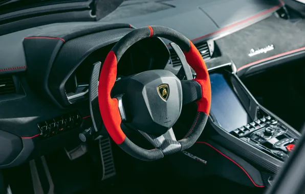 Picture Lamborghini, logo, steering wheel, Centennial, Lamborghini Centenario Roadster