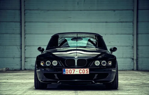 Black, Roadster, BMW, BMW, black, front, Z3 M