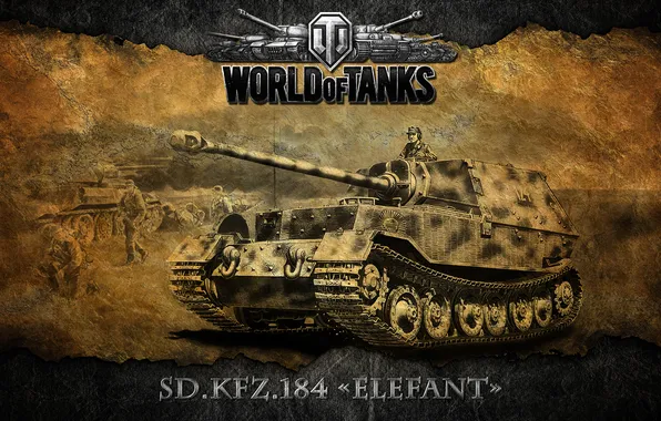 Picture Germany, tanks, WoT, World of Tanks, Ferdinand, PT-ACS, SD. Car. 184 elephant