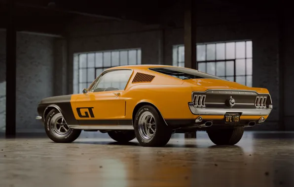 Mustang, Ford, Auto, Retro, Machine, Ford, Fastback, 1968