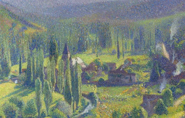 Picture landscape, picture, Henri-Jean Guillaume Martin, Henri Matrin, Green Valley at Labastide-du-Vert