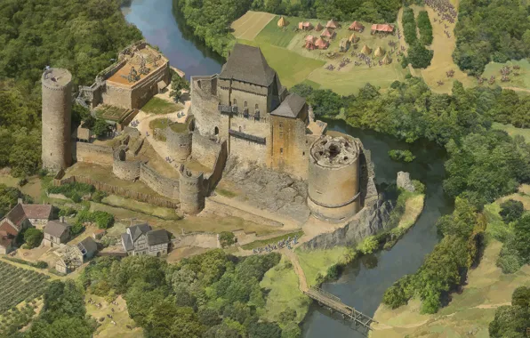 River, castle, camp, Money Shots, Age of Empires