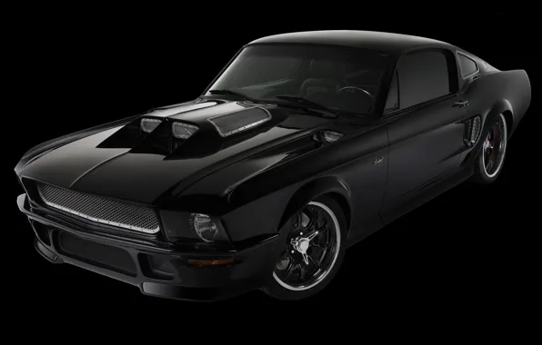 Auto, black, Mustang