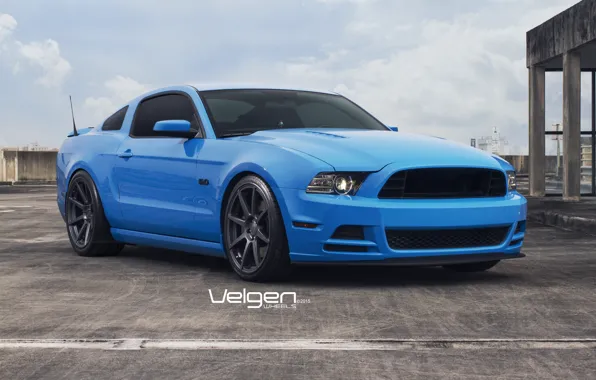 Picture Mustang, Ford, Blue, Matte, Wheels, Grabber, VMB8, Velgen