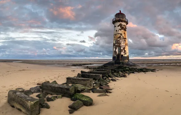 Picture sea, shore, lighthouse