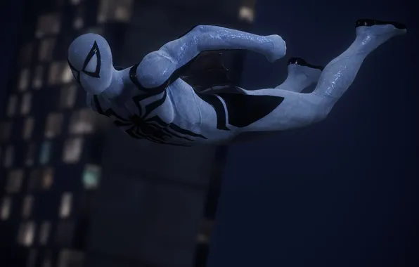 Picture symbiote, white suit, Marvel Spider Man 2, anti-venom