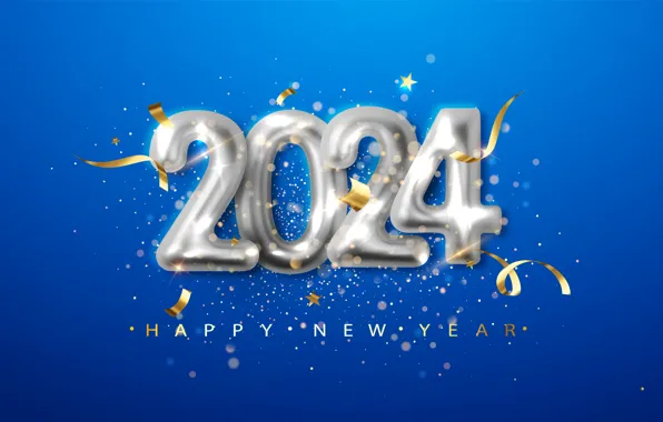 Figures, New year, date, 2024