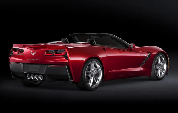 Corvette, Chevrolet, red, supercar, fon, Convertible, Stingray