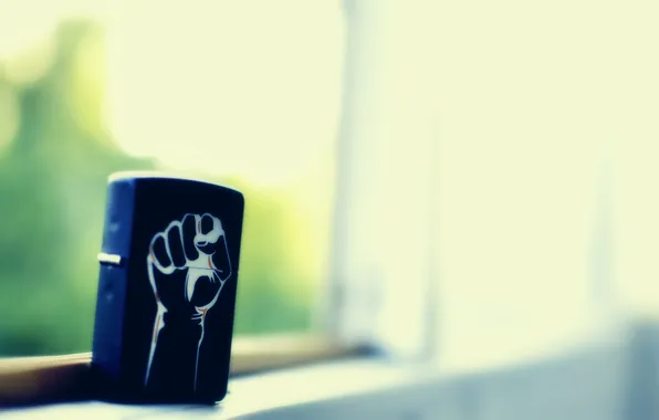 Greens, window, zippo, fist, bokeh