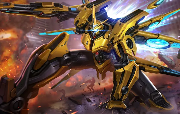 Picture yellow, robot, sparks, Contra: Return