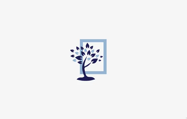 Blue, nature, grey, background, blue, leaf, minimalism, Design