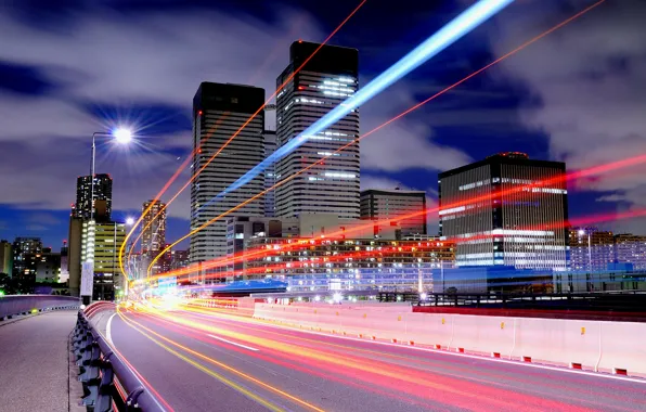 Picture light, night, the city, Japan, excerpt, Tokyo