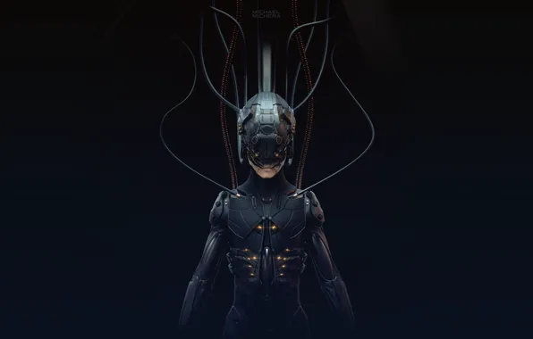 Picture Robot, Fiction, Cyborg, Concept Art, Cyberpunk, 2077, by MICHAEL MICHERA, MICHAEL MICHERA