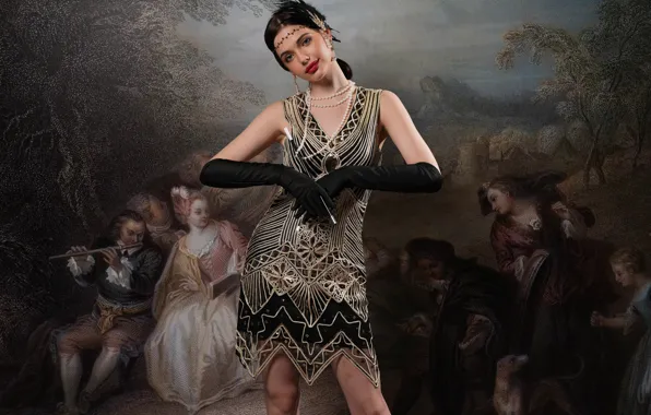 Look, decoration, background, model, portrait, makeup, figure, dress