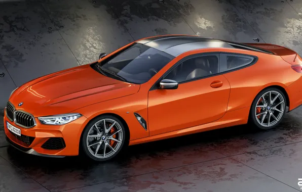 Auto, BMW, Machine, BMW, Orange, Coupe, Rendering, BMW 8 Series