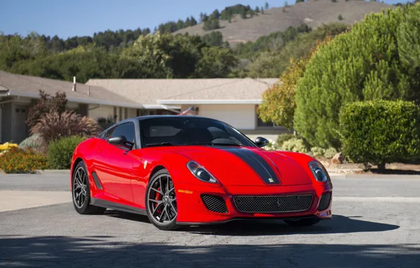 Red, ferrari, 599, gto