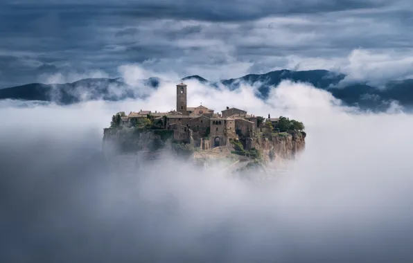 Picture clouds, Italy, fortress, Italy, fortress, clouds, Andrea Zappia