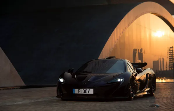 Picture reflection, black, lights, the front, mclaren, McLaren, tinted