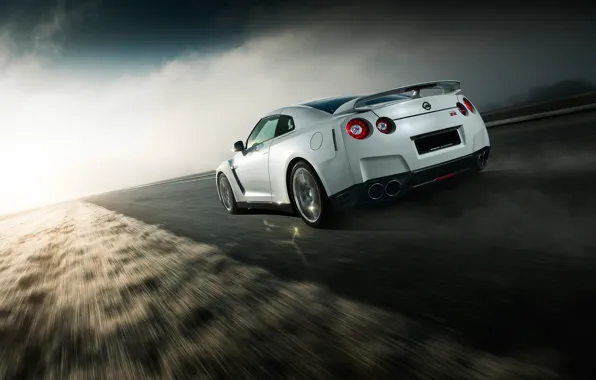 Picture GTR, Nissan, Car, Speed, White, Norway, R35, Sport