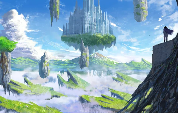 Picture castle, island, soars