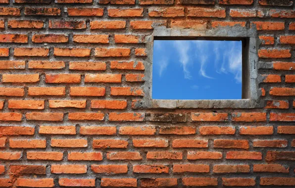 Picture wall, bricks, window