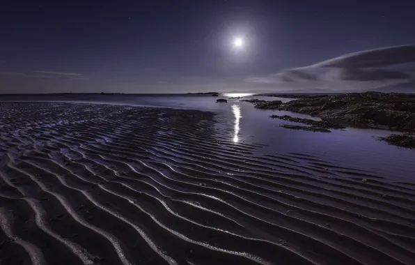 Sand, night, ruffle, Scotland, United Kingdom, Ardrossan