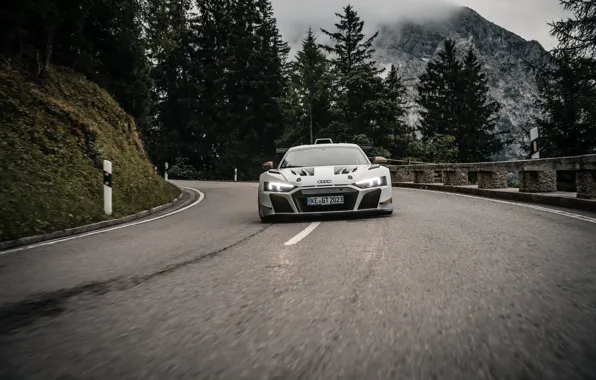 Car, Audi, road, trees, front, headlights, R8, ABT XGT