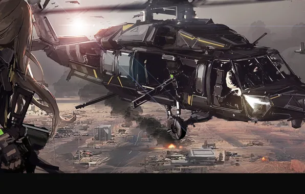 Military Helicopter, anime helicopter HD wallpaper | Pxfuel