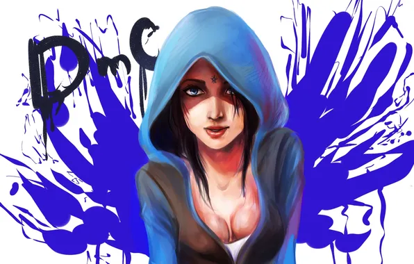 Picture look, background, paint, star, hood, DmC, Devil May Cry 5, Kat