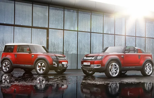 Picture Concept, the sun, red, sport, puddle, the concept, sport, Land Rover