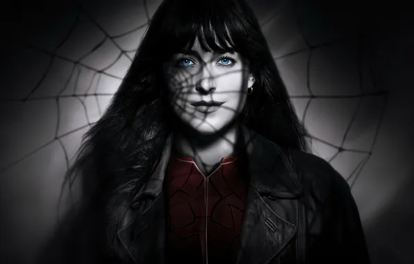 Web, black and white, poster, comic, MARVEL, Dakota Johnson, Dakota Johnson, Madame Web