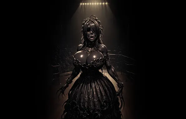 Girl, light, darkness, monster, being