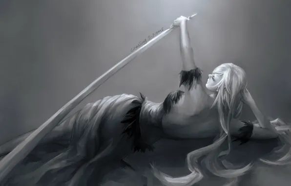 Girl, sword, Bakemonogatari, Oshino Shinobu
