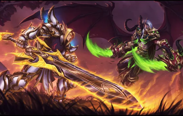 Armor, Sword, Wings, Elves, Battle, WoW, Fantasy, Blizzard