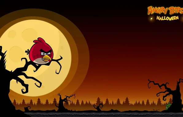 Picture moon, halloween, sunset, Angry birds