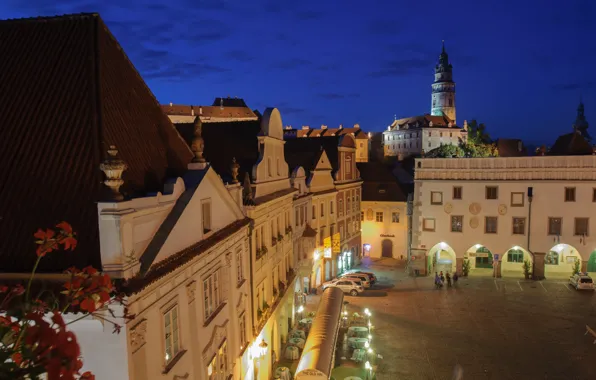 Lights, tower, home, Czech Republic, area, Cesky Krumlov