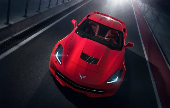 Corvette, Chevrolet, Red, Car, Front, Sport, Stingray, Track