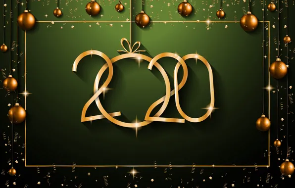 Picture New year, golden, black background, happy, black, background, New Year, decoration