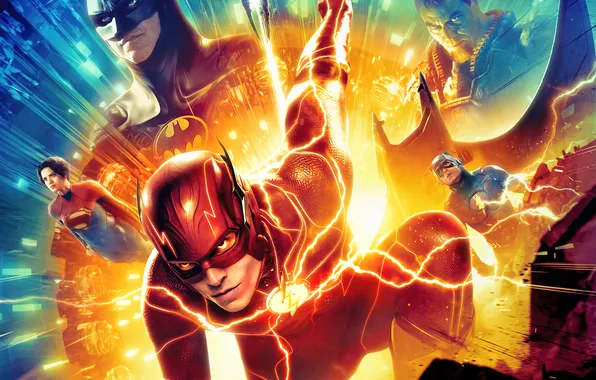Background, poster, Batman, characters, comic, costumes, Supergirl, Bruce Wayne