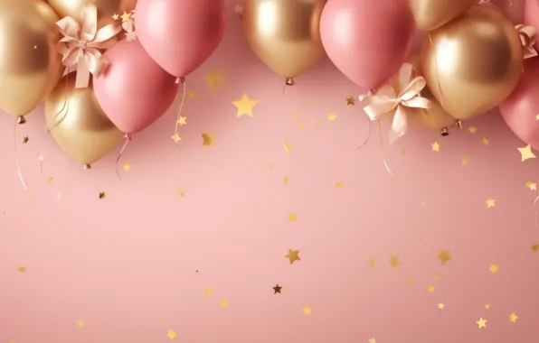 Stars, balls, balloons, holiday, balls, Shine, Christmas, New year