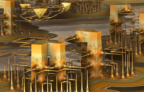Abstraction, background, color, form, Fractal