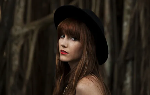 Picture girl, hat, red, Lauren Conway